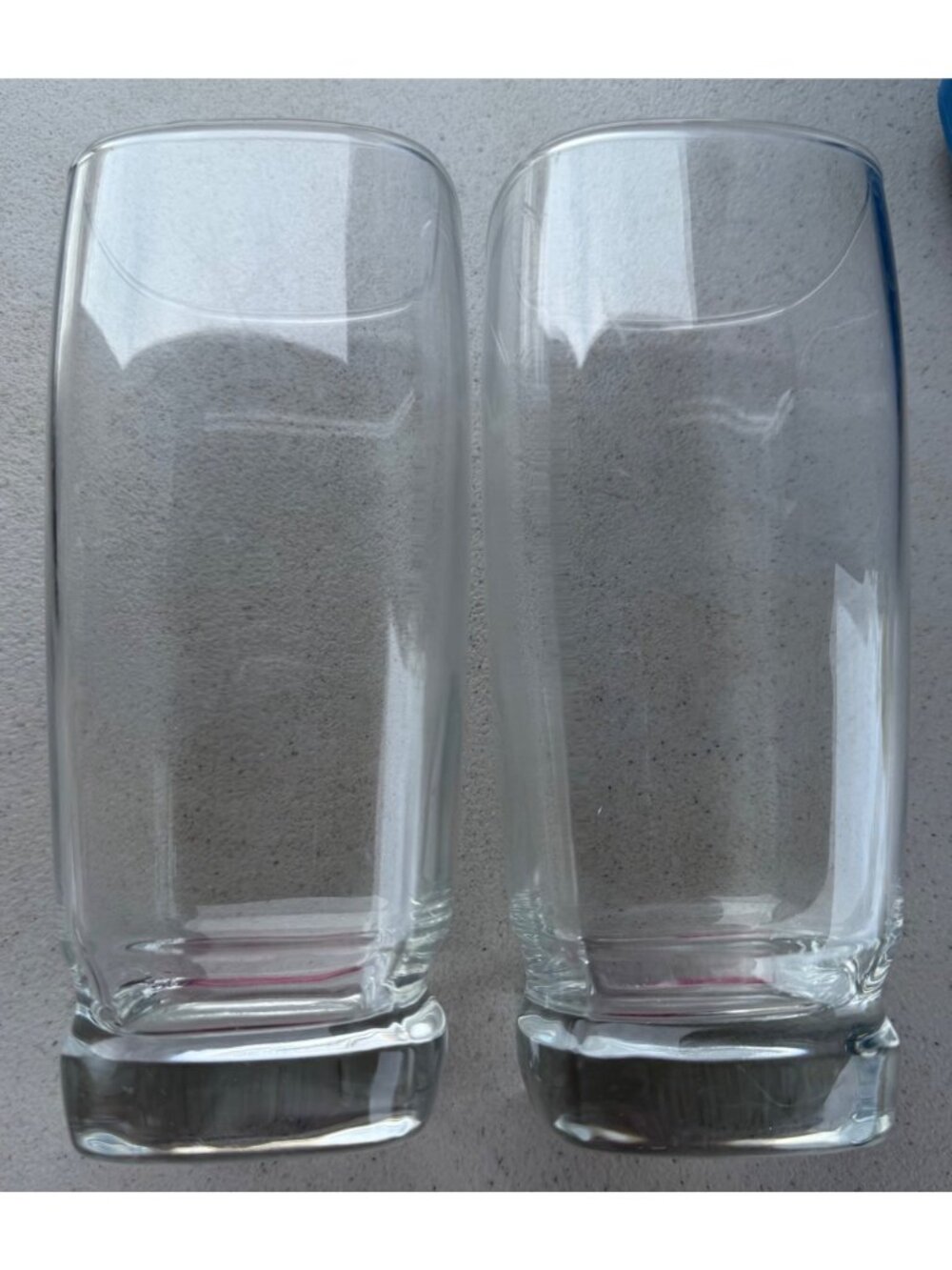 Set of 2 16 oz. Square-Shaped Highball Drinking Glasses 6.25" Tall